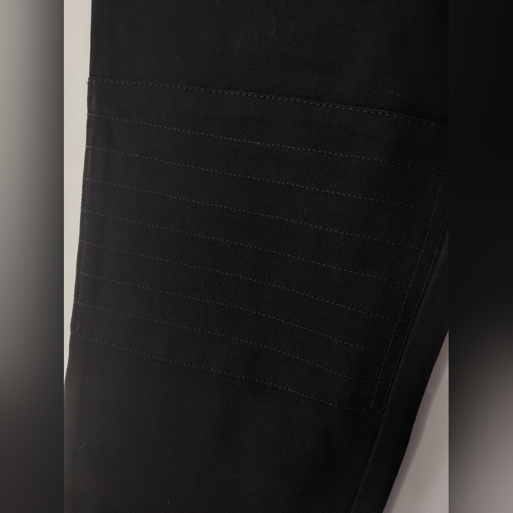 NWT Pants Leather TRIM (Faux) Banana Republic Black Stretch Trousers - Picture 4 of 9